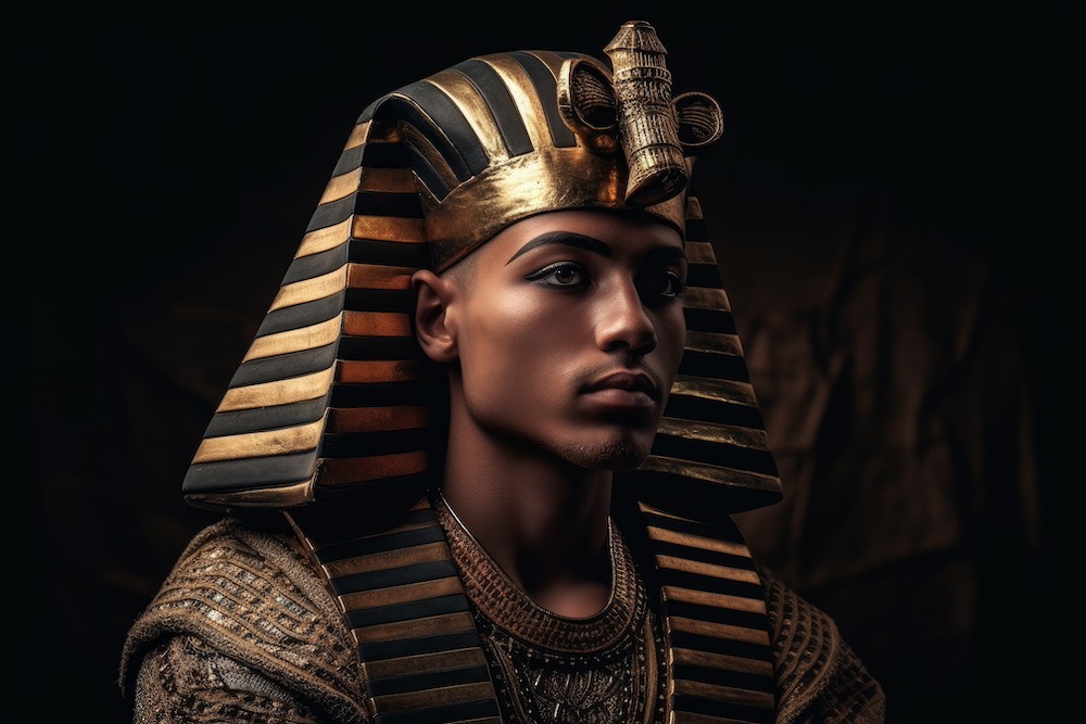 en bild på en ung tutankhamon